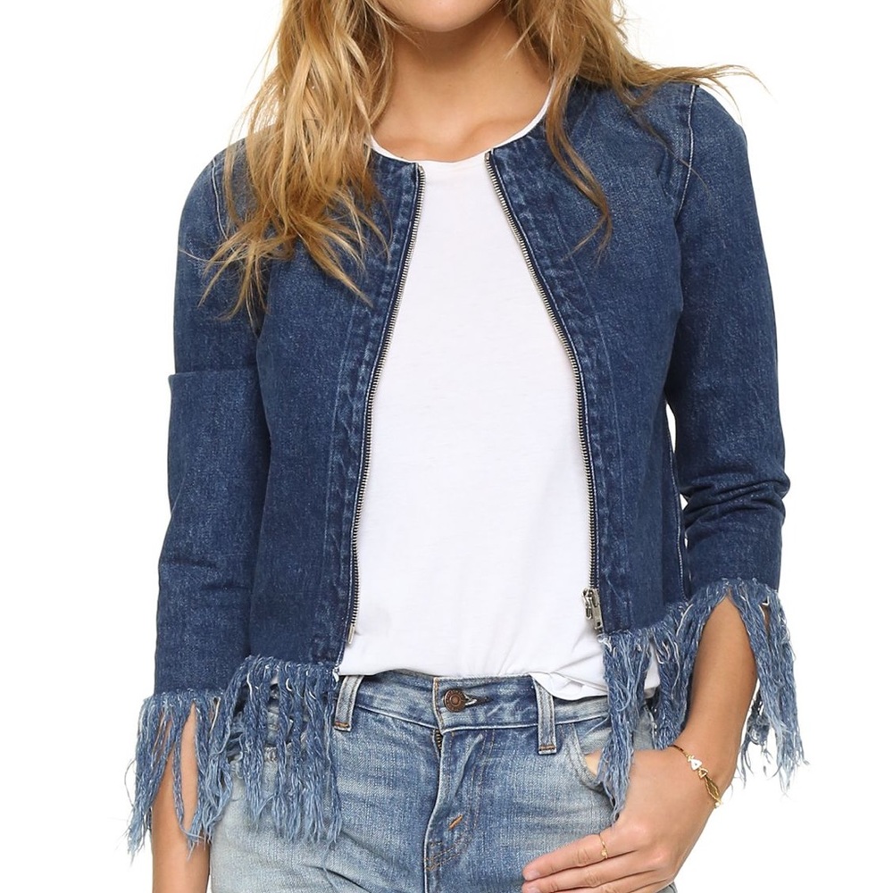 3x1 NYC Blue Fringe Denim Jacket